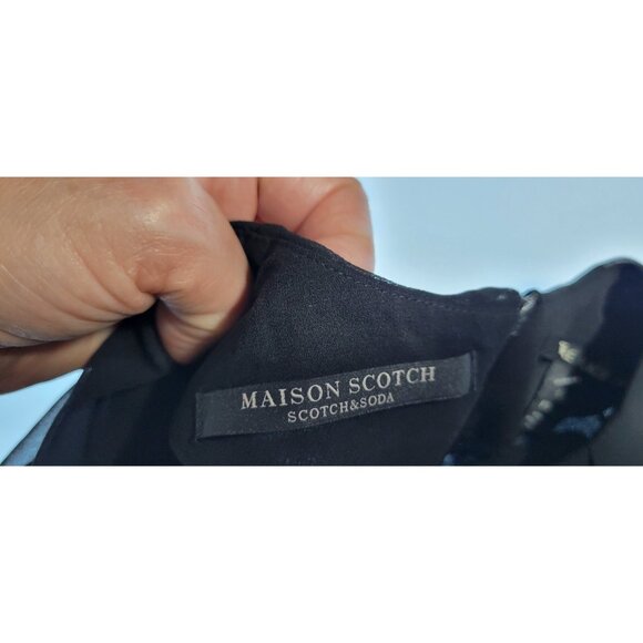 SCOTCH & SODA Maison Black Dress Size 4 Petite The Little Black Dress Midi - Picture 7 of 16